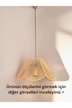 HASIR EL YAPIMI BOHEM ÇİÇEK ŞEKİLLİ RUSTİK AVİZE