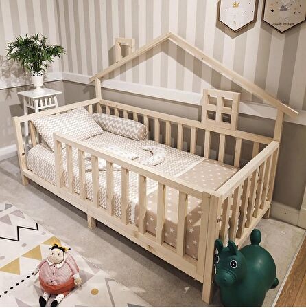 Baby Kinder Luxury Montessori Doğal Bebek ve Çocuk Karyolası