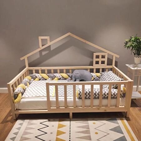 Baby Kinder Luxury Montessori Doğal Bebek ve Çocuk Karyolası