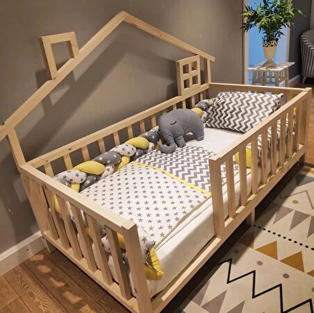 Baby Kinder Luxury Montessori Doğal Bebek ve Çocuk Karyolası