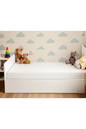 Beyaz Minimalist Tek Kişilik Karyola