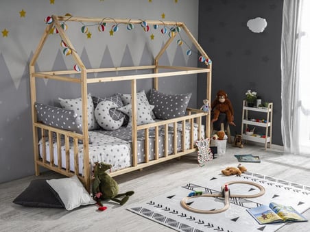 BABY KİNDER ÇATILI DOĞAL MONTESSORİ BEBEK & ÇOCUK KARYOLASI