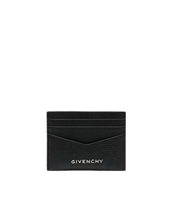 Black Logo-Plaque Leather Cardholder