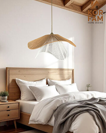 BREEZE MODELİ - HASIR EL YAPIMI BOHEM ASİMETRİK ŞEKİLLİ RUSTİK AVİZE