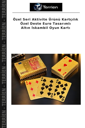 Özel Seri Aktivite Ürünü Kartçılık Özel Deste Euro Tasarımlı Altın İskambil Oyun Kartı