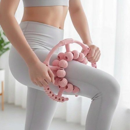 20 Tekerlekli Ayarlanabilir Bacak ve Kol Masaj Aleti – 360° Tam Daire Derin Doku Kas ve Lenfatik Mas