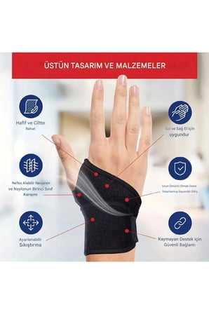Ayarlanabilir Destekli Kadın erkek El Bilekliği Sağ Sol El Uyumlu, Spor Ve Günlük Kullanıma Uygun