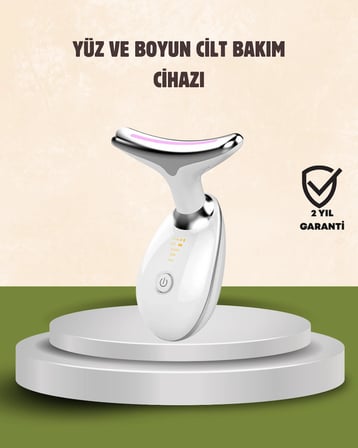 Cilt Yenileyici Şarjlı Güzellik Aleti – Pozitif/Negatif İyon, Titreşimli Masaj ve Kırmızı-Mavi-Yeşil