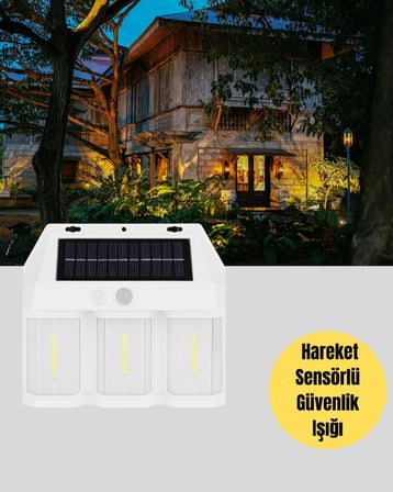 Güneş Enerjili 3 Modlu Duvar Apliği – Bahçe ve Garaj Aydınlatması
