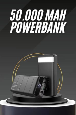 50.000 Mah Led Dijital Göstergeli USB Çıkışı Powerbank