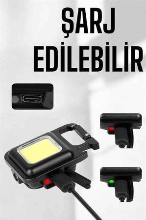 Kamp Işığı Çok Fonksiyonlu Taşınabilir Anahtarlık Kapak Açma Manyetik Özelliği