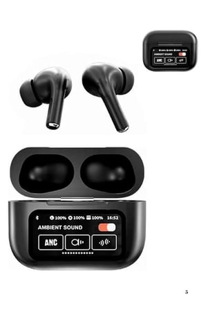 Yeni Nesil ANC Özellikli Çağrı Cevaplayan Dokunmatik Ekranlı Bluetooth Kulaklık Siyah