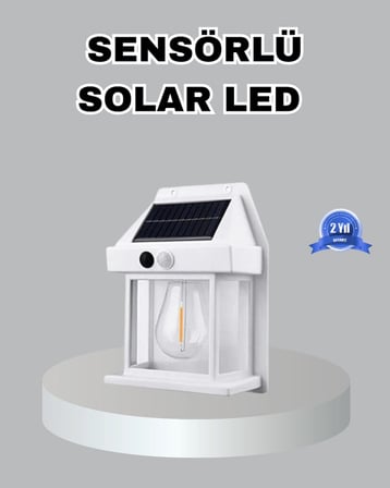 Üç Modlu Güneş Enerjili Duvar Lambası 1800mAh Bataryalı ve Hareket Sensörlü