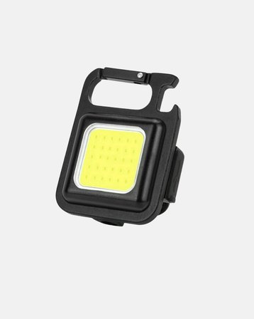 Şarjlı COB LED Anahtarlık Fener – 4 Modlu, Manyetik ve Katlanabilir Standlı