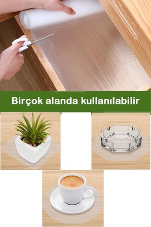 3 Metre Pvc Şeffaf Kaplama Kaydırmaz Dolap Içi Kaymaz Kaydırmaz Eva Raf Örtüsü