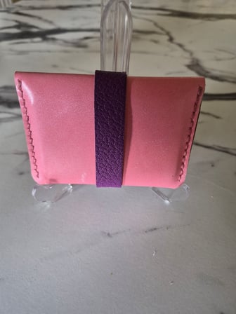 Gogo Kadın Kartlık Pasaportluk Hakiki Deri El Yapımı Pembe Mor