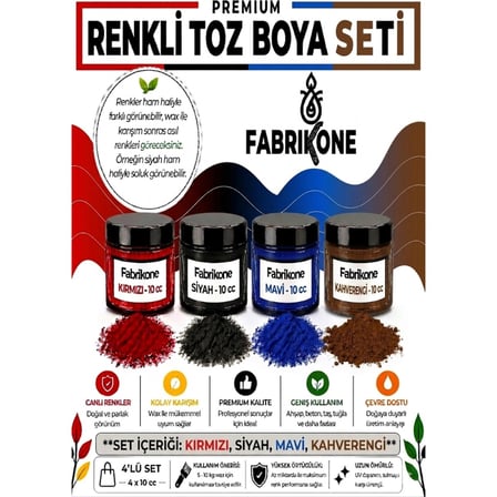 Toz Mum Boyası Seti 10 cc 4’lü – Soya & Parafin Wax Için – Kırmızı, Siyah, Mavi, Kahverengi BKFAB4KSMKH10G
