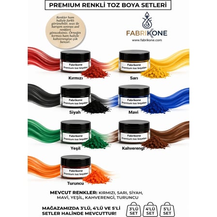 Toz Mum Boyası Seti 10 cc 5'li – Soya & Parafin Wax Için – Sarı, Mavi, Yeşil, Kahverengi, Turuncu BKFAB5SRMYKHT10G