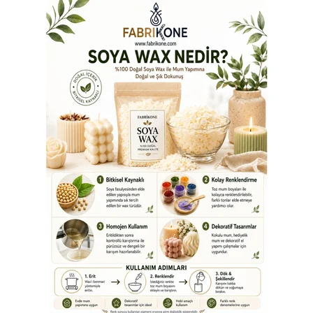Premium Mum Yapım Hobi Seti - Soya Wax 250 gr - Tekli Toz Mum Boyası - Kahverengi BKFABSW2501KH