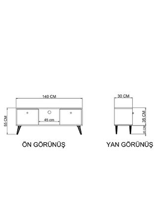 Force Tv Ünitesi 140 Cm , Antrasit , Tv Sehpası