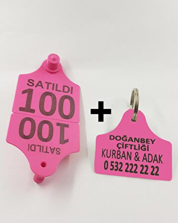 Büyükbaş Kurban Küpesi ve Anahtarlık Mavi 1-200 Arası