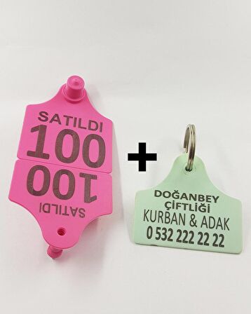 Büyükbaş Kurban Küpesi ve Anahtarlık Yeşil 1-300 Arası