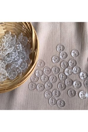 Şeffaf Düğme 20 Boy - 1.27 Cm 50 Adet ( Nevresim Düğmesi - Cam Düğme )