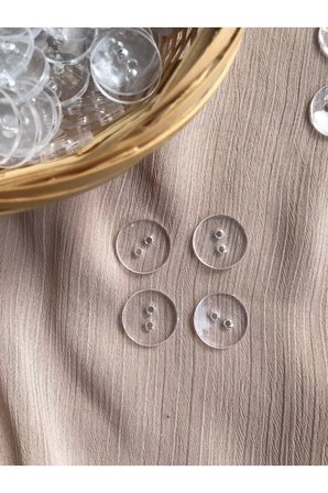 Şeffaf Düğme 20 Boy 1.27 Cm - 100 Adet ( Nevresim Düğmesi - Cam Düğme )