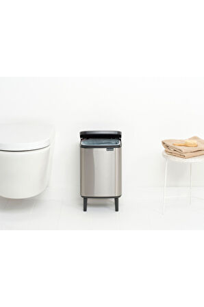 BRABANTIA -BO HI FPP MATT STEEL AYAKLI ÇÖP KUTUSU 7L