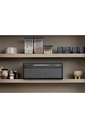 Brabantia Ekmek Kutusu Confıdent Grey Köşeli Çelik Ekmek Sepeti