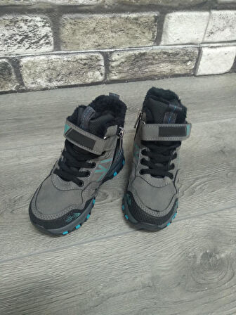 Rahat  İçi Kürklü Ortopedik Taban Outdoor Spor Cırtlı  Fermuarlı Çocuk  Botu