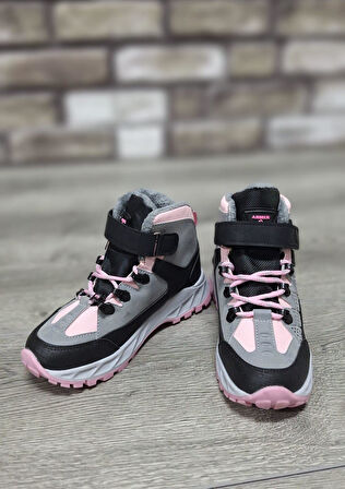 Rahat  İçi Kürklü  Outdoor Spor Bağcıklı Cırtlı Çocuk  Botu