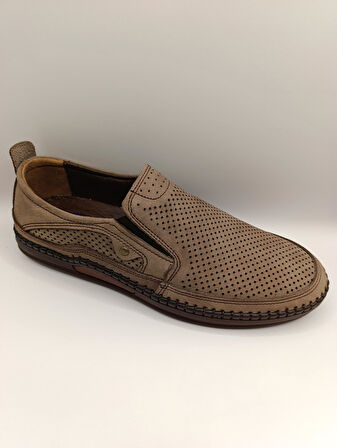  İçi Dışı Hakiki Deri Taban Jelli  Erkek Yazlık Rahat Günlük Hafif Çarık Ayakkabı 