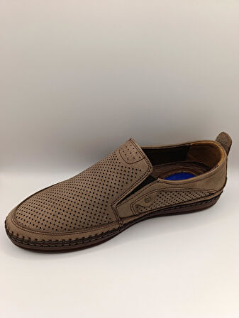  İçi Dışı Hakiki Deri Taban Jelli  Erkek Yazlık Rahat Günlük Hafif Çarık Ayakkabı 