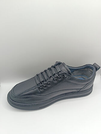 İçi Dışı Hakiki Deri Topuk Jelli  Lastikli Bağcıklı Erkek Rahat Günlük Hafif Ayakkabı 