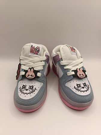 Labubu Işıklı Bağcıklı Kız Çocuk Spor Ayakkabı Sneaker