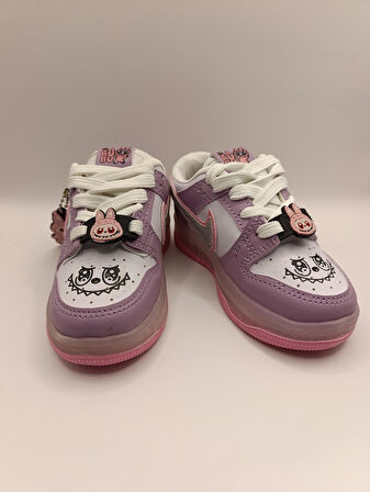 Labubu Işıklı Bağcıklı Kız Çocuk Spor Ayakkabı Sneaker