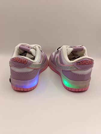 Labubu Işıklı Bağcıklı Kız Çocuk Spor Ayakkabı Sneaker
