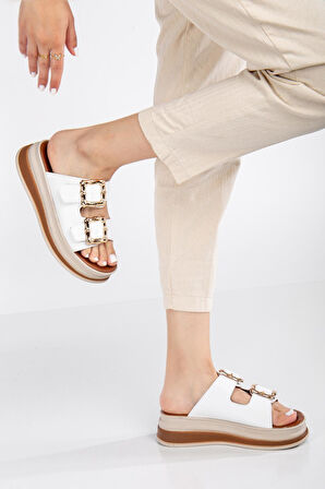 Günlük Kadın Terlik Çift Tokalı Yumuşak Rahat Ortopedik