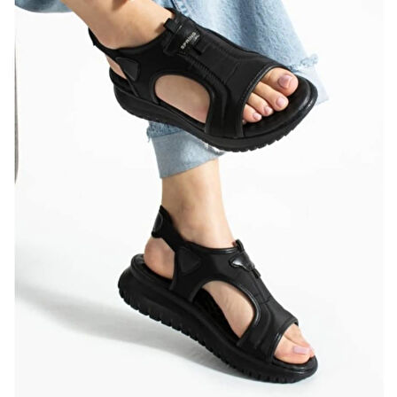 Paraşüt Kumaş Lastikli Kadın Sandalet