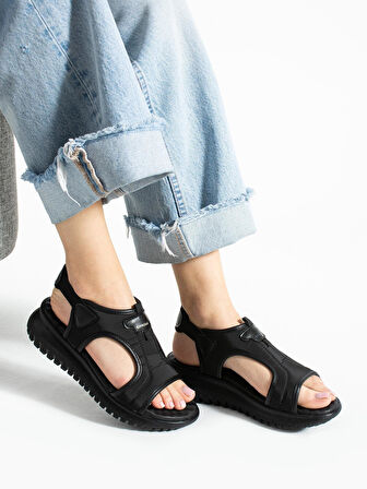 Paraşüt Kumaş Lastikli Kadın Sandalet