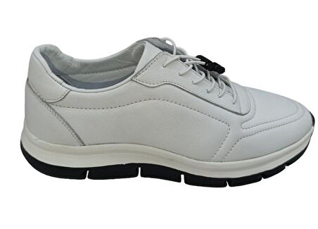 Hakiki Deri Lastikli Bağcıklı Çok Rahat ve Şık Eva Taban Günlük Sneaker Spor Ayakkabı