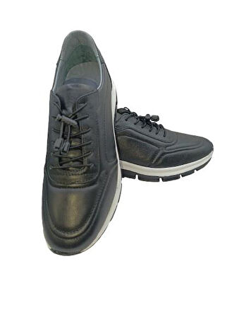 Hakiki Deri Lastikli Bağcıklı Çok Rahat ve Şık Eva Taban Günlük Sneaker Spor Ayakkabı
