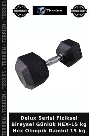 Delux Serisi Fiziksel Bireysel Günlük HEX-15 kg Hex Olimpik Dambıl 15 kg