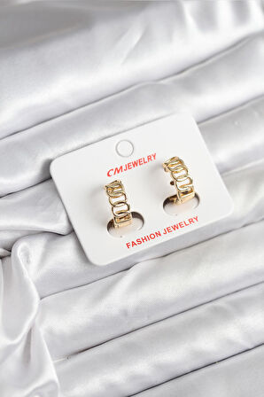 14K Gold Renk Kaplama Samanyolu Model CM Kadın Küpe