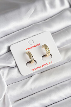 14K Gold Renk Kaplama CM Kadın Küpe