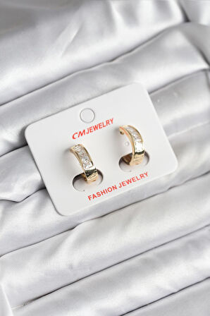 14K Gold Renk Kaplama CM Kadın Küpe