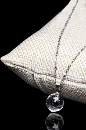 Sertifikalı Fasetli Doğal Kristal Kuvars Taşı Kolye