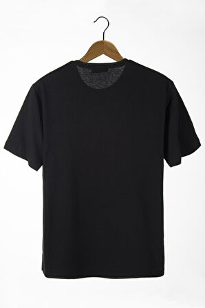 Azurco Oversize Önü Atatürk Imzası Baskılı Deep Black T-shirt
