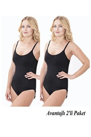 1 Beden Incelten Sıkılaştırıcı Toparlayıcı Zıbın (çıtçıtlı) Korse 2 Adet Siyah Renk